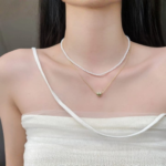 Elegant double Layer Heart pearl Pendent