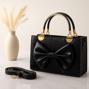 Crocodile Bow Handbag Elegant Stylish