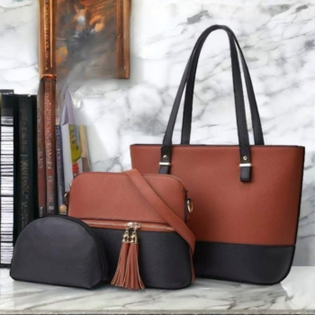3 Piece Tote Handbag Elegant Design Premium Quality Smooth