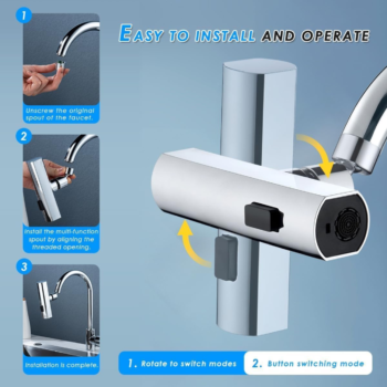 Multifunctional Kitchen Sink Waterfall Faucet Pressurized Shower Bubbler