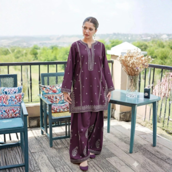 2 Pcs Women's Unstitched Embroidered Suit